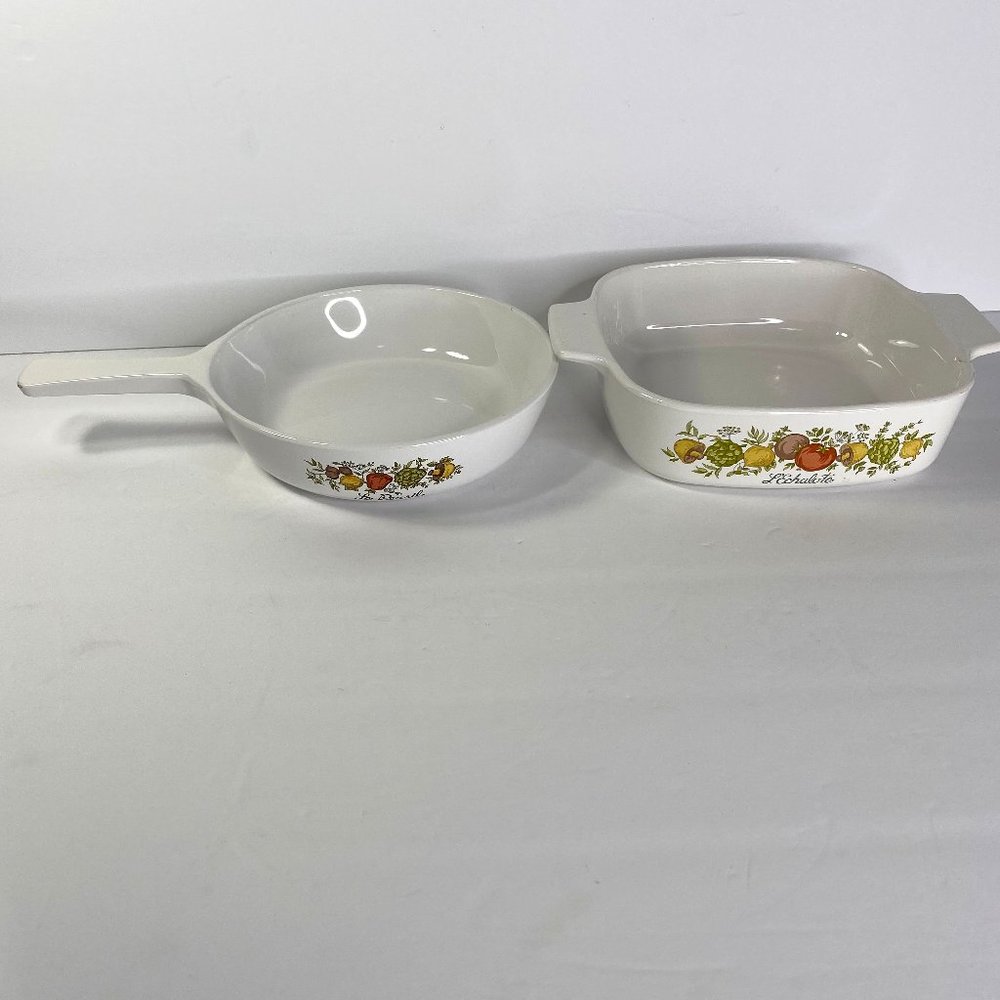 Corningware Discontinued Spice of Life Pattern Set of 2 Mini Casserole and Pan